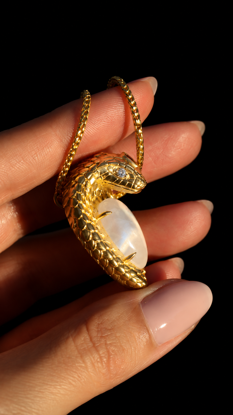 Moonstone Heart Amulet
