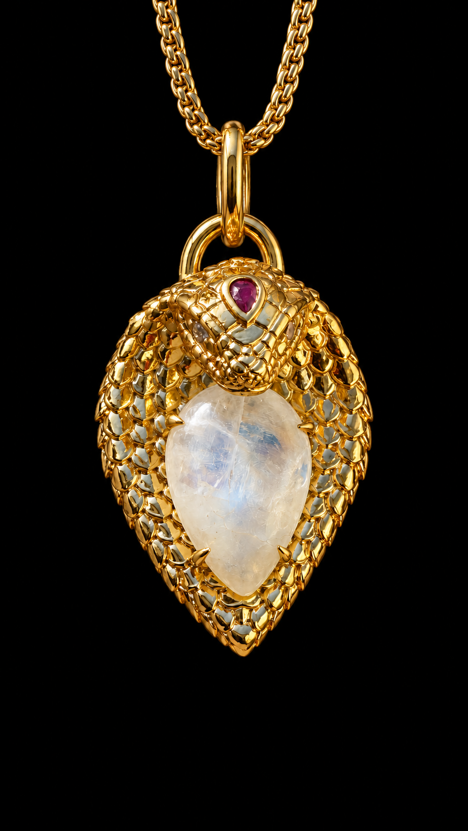 Moonstone Heart Amulet