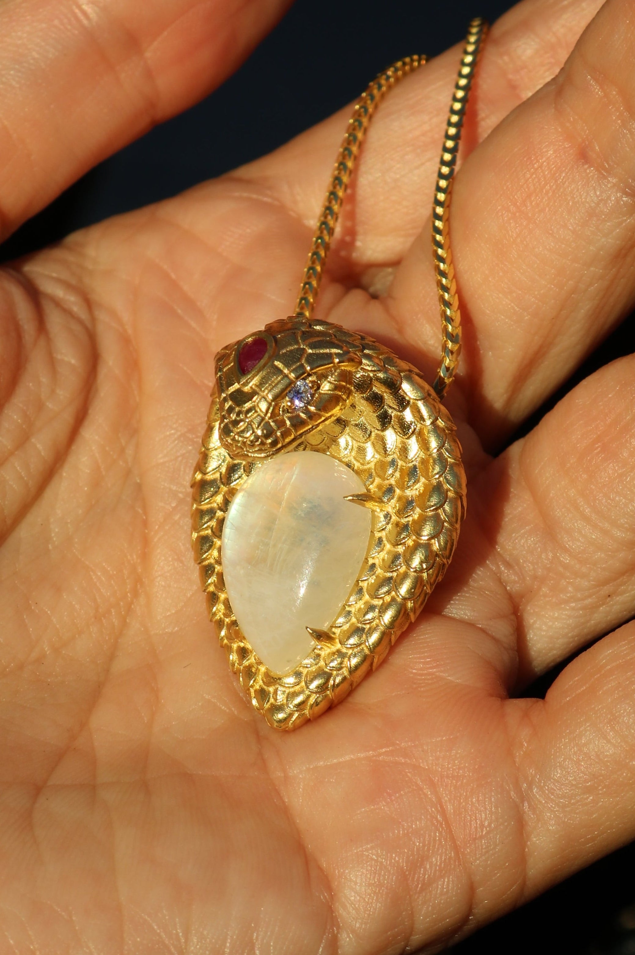 Moonstone Heart Amulet