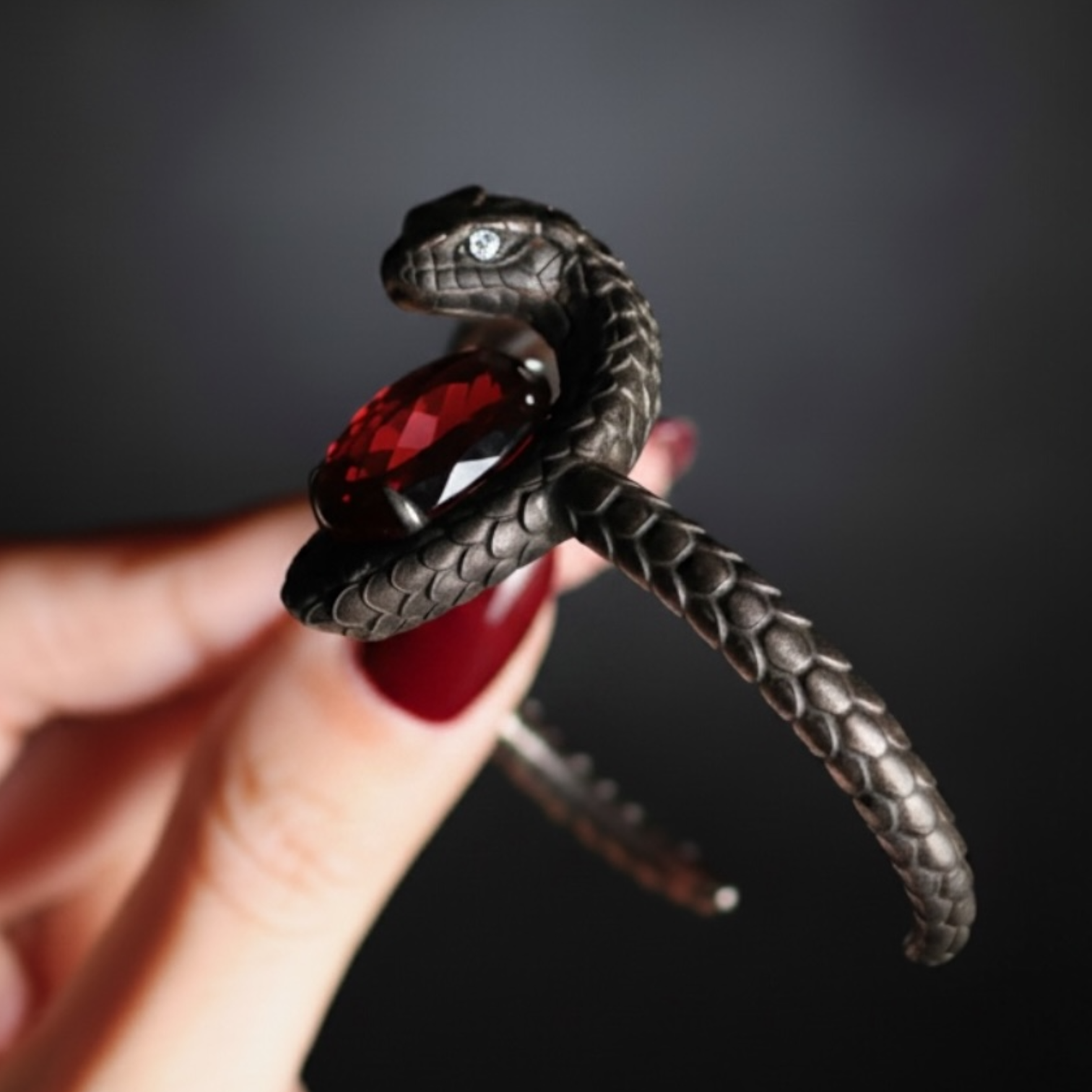 The Crimson Sovereign Cobra Cuff