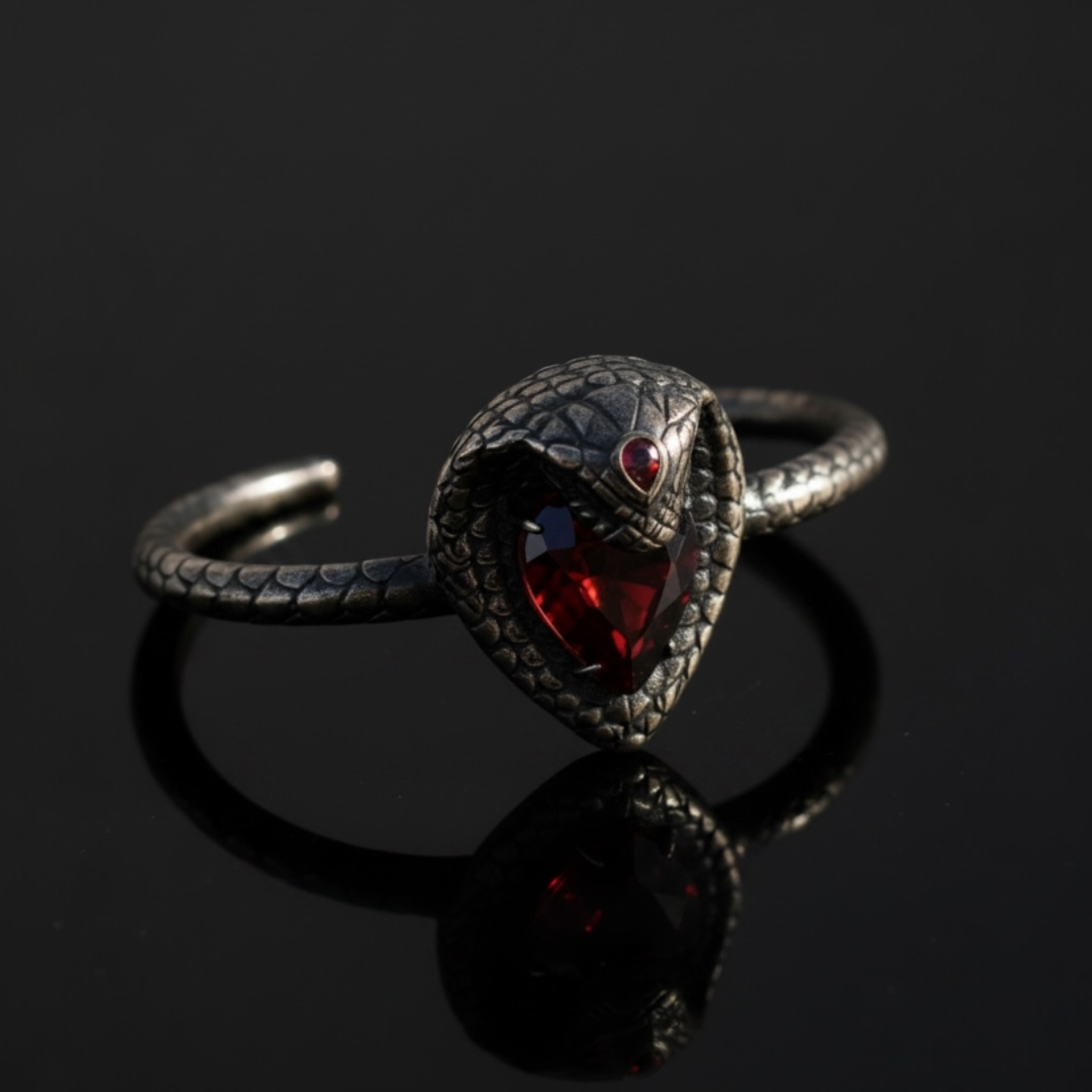 The Crimson Sovereign Cobra Cuff