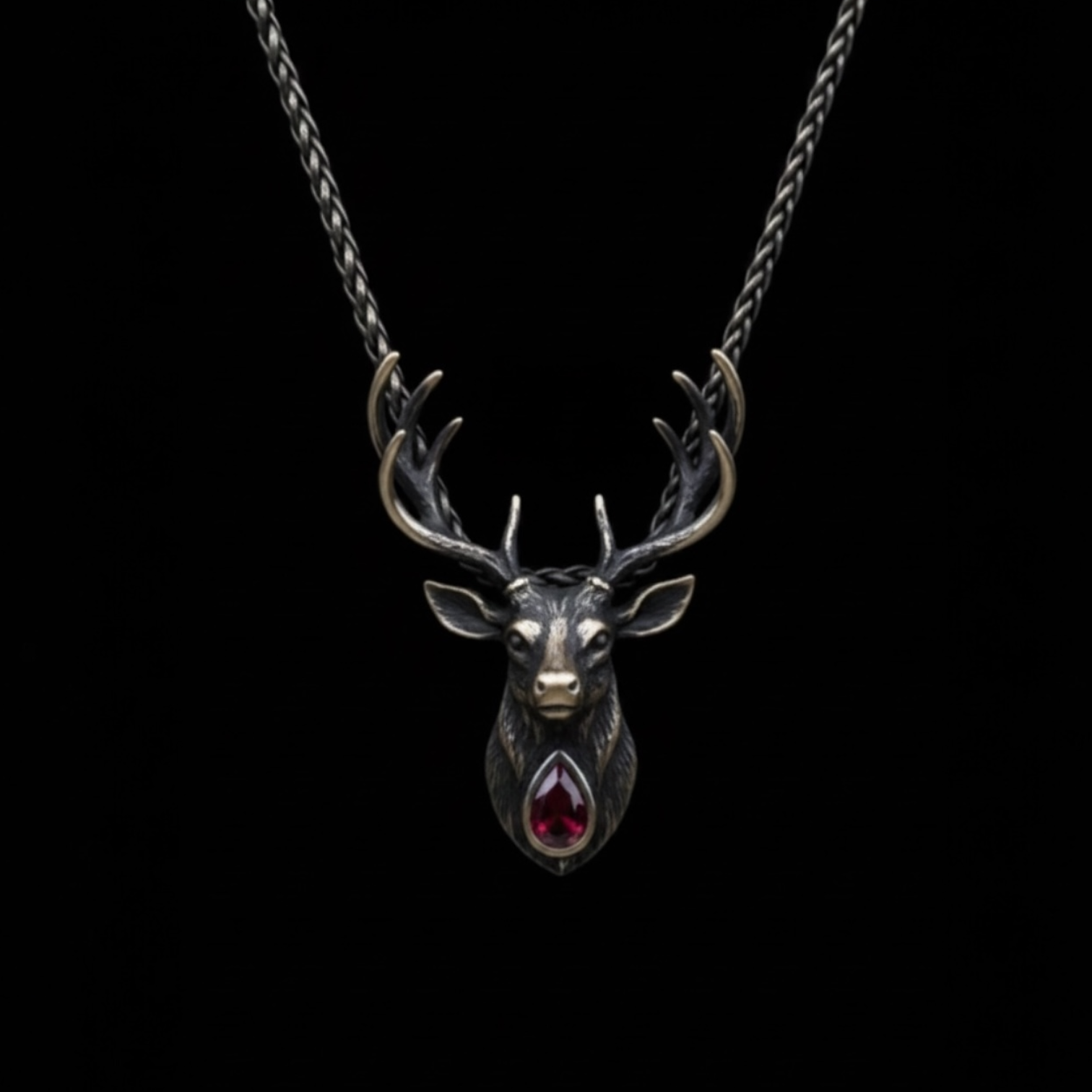 The Guardian Black Stag Amulet
