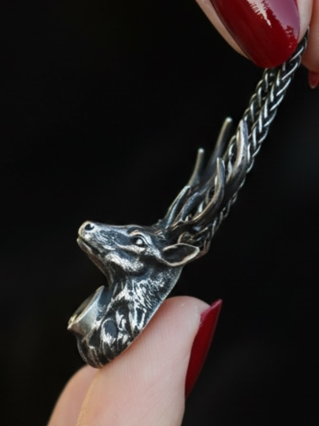 The Guardian Black Stag Amulet