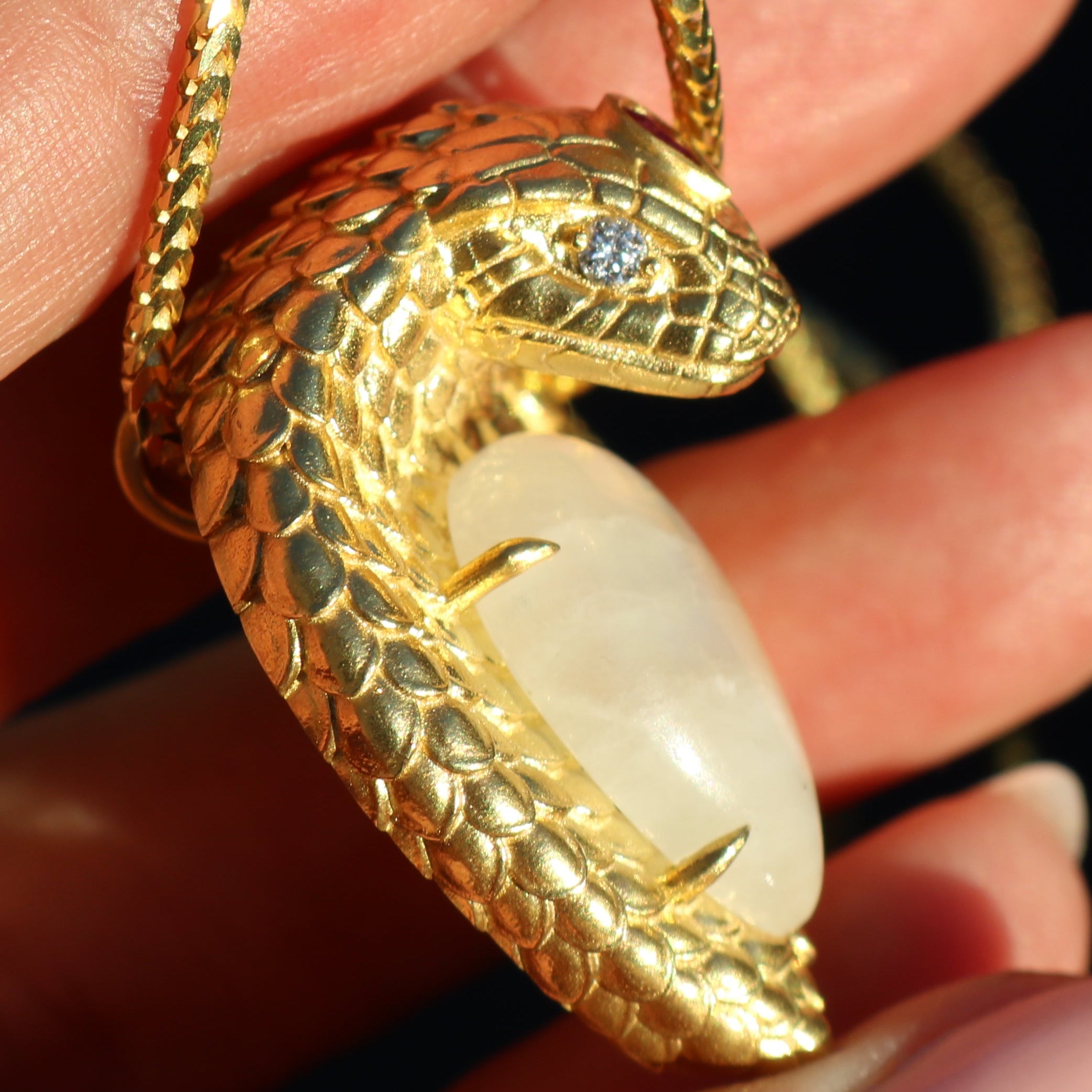 Moonstone Heart Amulet
