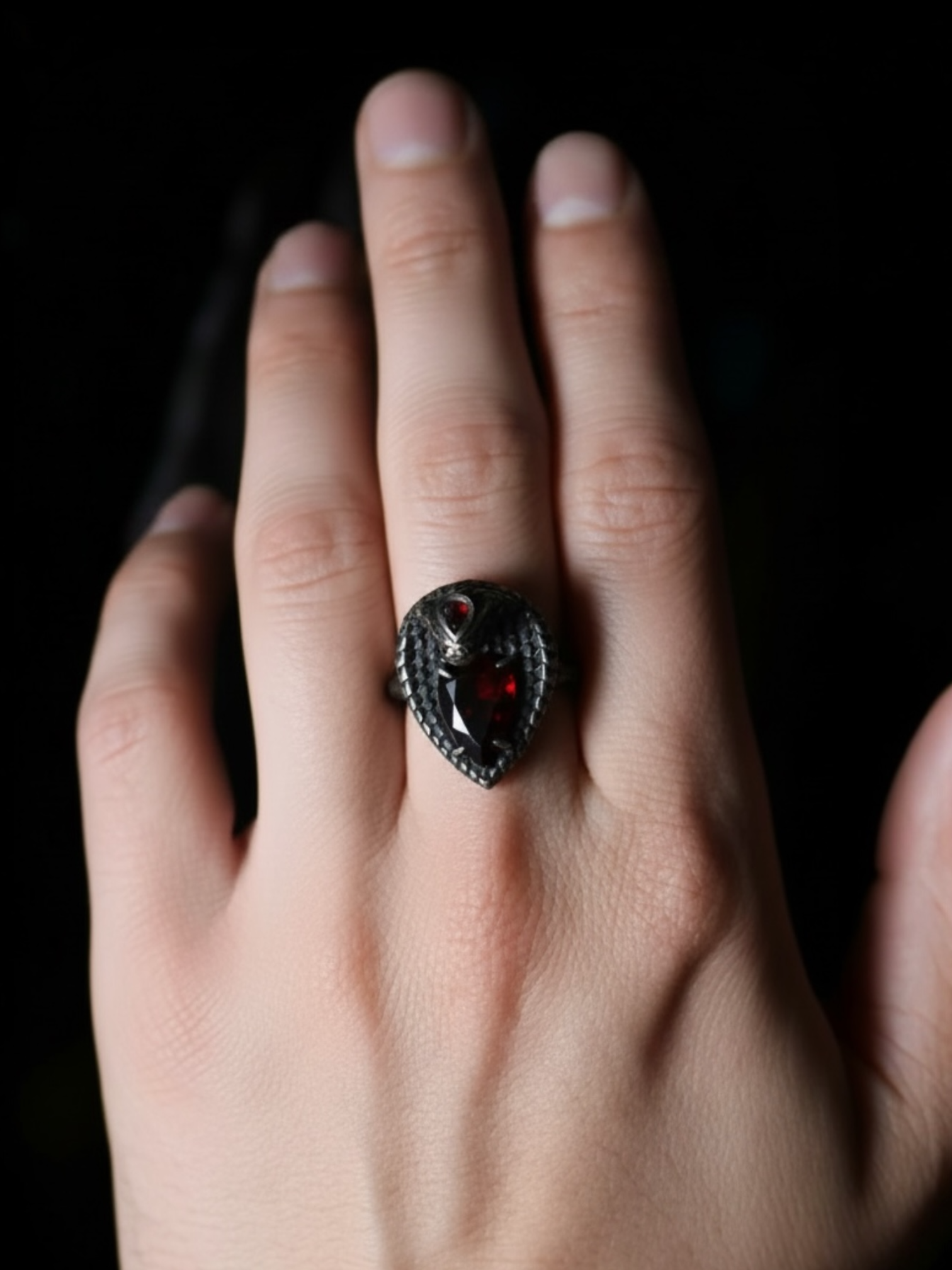 The Crimson Sovereign Cobra Ring